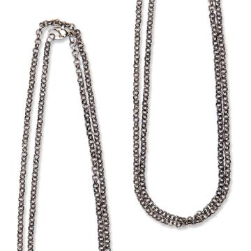 Metallkette platin 77x3,5 mm 77 cm