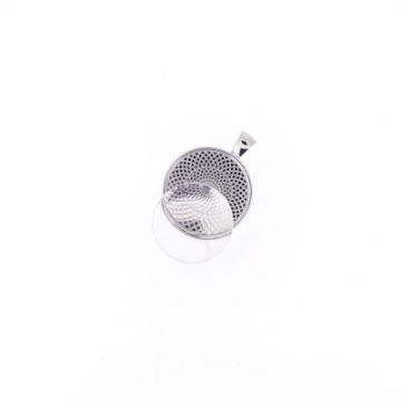 Metallanhänger rund mit Glas zum Kleben platinfarben ID 25 mm