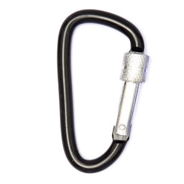 Karabiner Aluminium D schwarz 62 mm