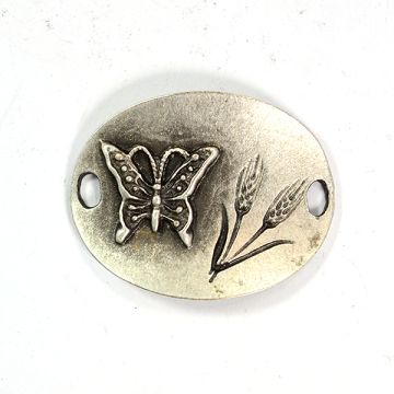 Metallzwischenteil Schmetterling altsilberfarben 36x27 mm Lochgröße 2,5 mm