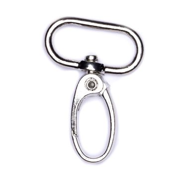 Karabiner Metall mit ovalem Ring ID26mm platinfarben 45x30x2 mm