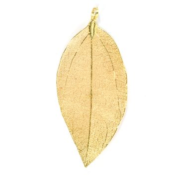 Metallanhänger Blatt goldfarben ca. 80x60 mm
