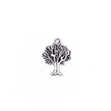 Metallanhänger Baum altsilberfarben 17x20 mm