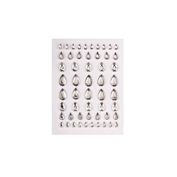 Klebesteine Tropfen Größenmix kristall 6x4 bis 12x7 mm
