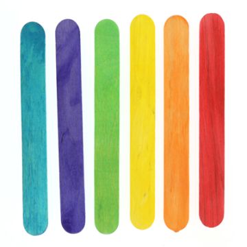 Bastelholzstäbchen bunt 150x18x12 mm
