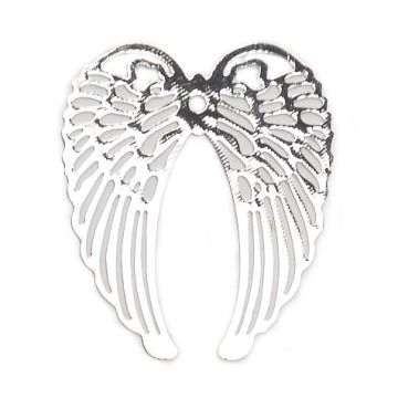 Metallteil Flügel platinfarben 27x32 mm