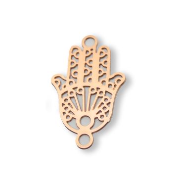 Metallteile Hand rosegoldfarben 18x13 mm