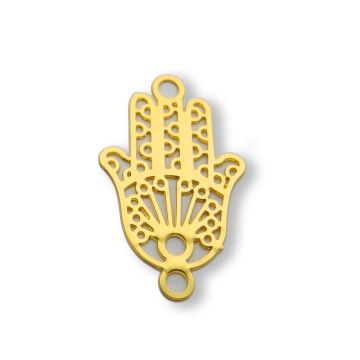 Metallteile Hand goldfarben 18x13 mm