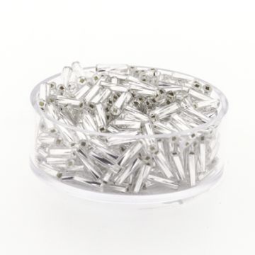 Glasstifte twisted silberfarben 6 mm