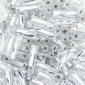 Glasstifte twisted silberfarben 6 mm
