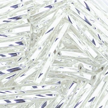 Glasstifte twisted silberfarben 15 mm