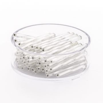 Glasstifte twisted silberfarben 25 mm