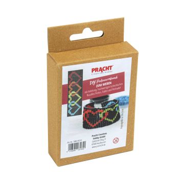 Bastelset Perlenarmband Herz schwarz bunt ca. 140x30 mm