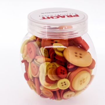 Knöpfemix in Dose mit Schraubdeckel orange ton 1 Stück = 100gr