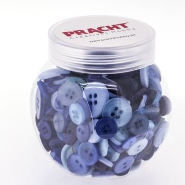 Knöpfemix in Dose mit Schraubdeckel blau ton 1St = 100gr