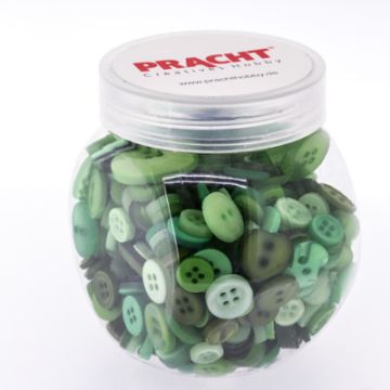 Knöpfemix in Dose mit Schraubdeckel grün ton 1 Stück = 100gr