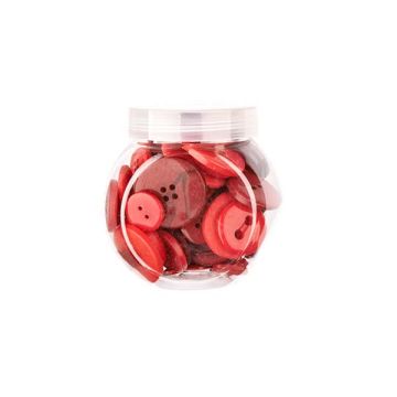 Knöpfemix in Dose mit Schraubdeckel rot ton 1 Stück = 100gr