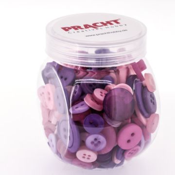 Knöpfemix in Dose mit Schraubdeckel rose ton 1 Stück = 100gr