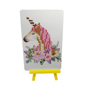 Diamond Painting Bild mit Aufsteller Einhorn 15x10 cm