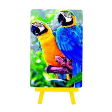 Diamond Painting Bild mit Aufsteller Papagei 15x20 cm