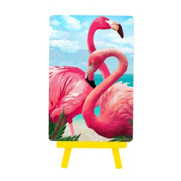 Diamond Painting Bild mit Aufsteller Flamingo 15x20 cm