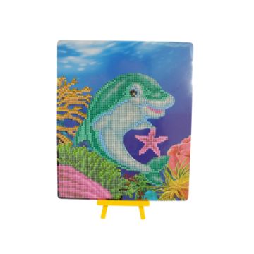 Diamond Painting Bild m.Aufsteller Delfin 25x21 cm