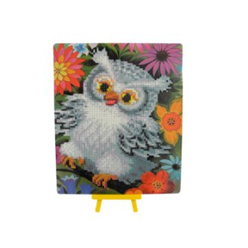 Diamond Painting Bild mit Aufsteller Eule 25x21 cm