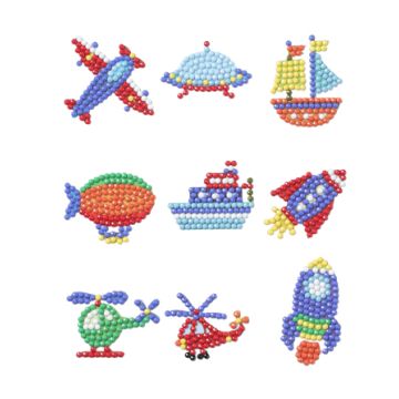 Diamond Painting Transportmittel Sticker Aufkleber Kinder entspannen Diamant Basteln ca. 4,5 cm