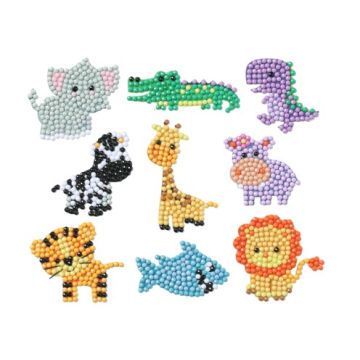 Diamond Painting Zootiere Sticker Aufkleber Kinder entspannen Diamant Basteln ca. 4,5 cm