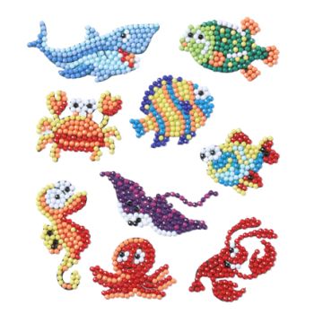 Diamond Painting Unterwasserwelt Sticker Aufkleber Kinder entspannen Diamant Basteln ca. 4,5 cm