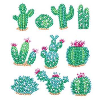 Diamond Painting Kakteen Sticker Aufkleber Kinder entspannen Diamant Basteln ca. 4,5 cm