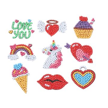 Diamond Painting Girl Power Sticker Aufkleber Kinder entspannen Diamant Basteln ca. 4,5 cm