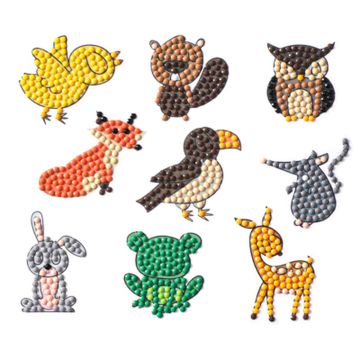 Diamond Painting Landtiere Sticker Aufkleber Kinder entspannen Diamant Basteln ca. 4,5 cm