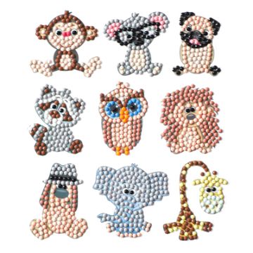 Diamond Painting Tier Safari Sticker Aufkleber Kinder entspannen Diamant Basteln ca. 4,5 cm