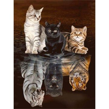 Diamond Painting Drei Katzen 40x30 cm