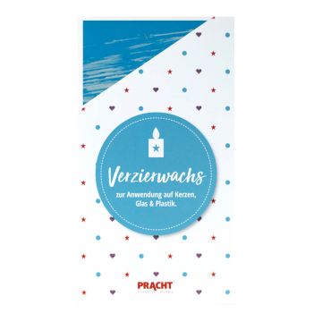 ZERA Wachsplatten Wachs auf Wachs handbemalt gestreift türkis we 200x100x0,5 mm 7007-445 4016490819714  