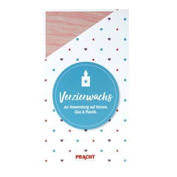 ZERA Wachsplatten Wachs auf Wachs handbemalt gestreift rose weiß 200x100x0,5 mm 7007-475 4016490819776  