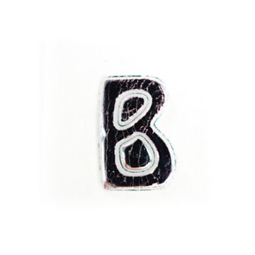 Wachsbuchstaben B silberfarben, 8 mm 3 Stück