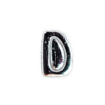 Wachsbuchstaben D silberfarben, 8 mm 3 Stück
