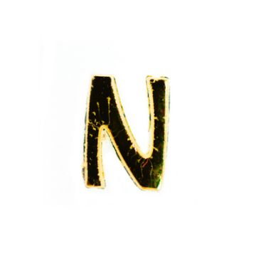 Wachsbuchstaben N goldfarben, 8 mm 3 Stück