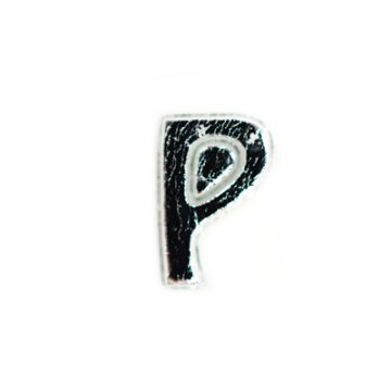 Wachsbuchstaben P silberfarben, 8 mm 3 Stück