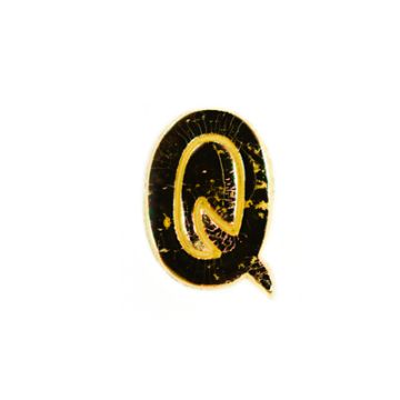 Wachsbuchstaben Q goldfarben, 8 mm 3 Stück