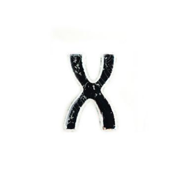 Wachsbuchstaben X silberfarben, 8 mm 3 Stück