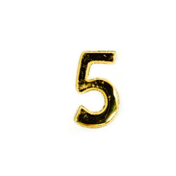 Wachszahlen 5 goldfarben, 8 mm 3 Stück