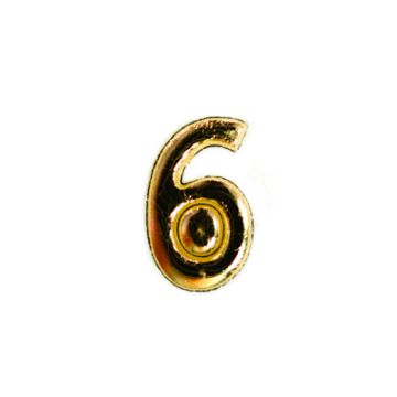 Wachszahlen 6 goldfarben, 8 mm 3 Stück