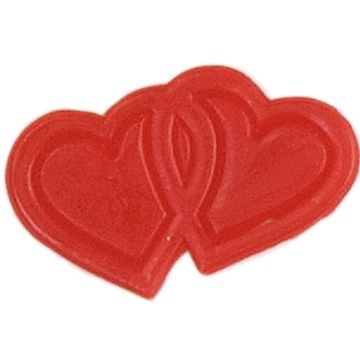 Wachsmotive Doppelherz rot 27x15 mm