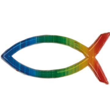 Wachsmotive Fisch regenbogenfb, 40x18 mm 2 Stück