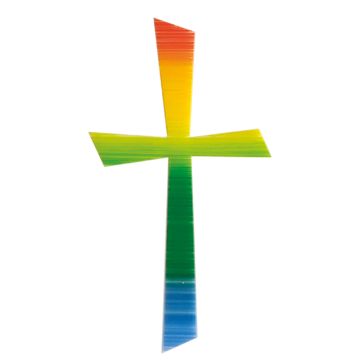 Wachsmotive Kreuz regenbogenfb. 105 mm 7054-01505 4016490696667  