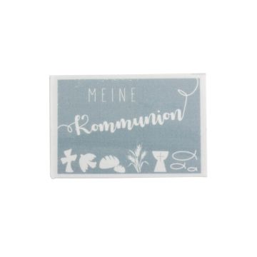 Wachsbild Kommunion hellblau 60x40 mm 7084-06445 4016490022923  