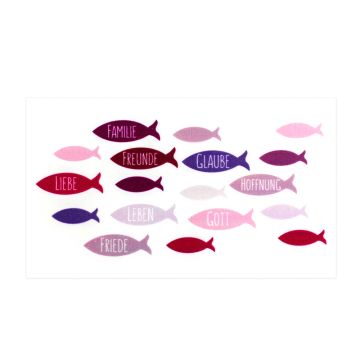 Wachsbild Fische rosa-lila ton 85x50 mm 1 Stück